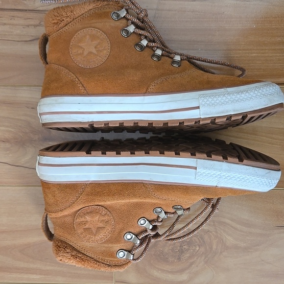 Converse Chuck Taylor All Star High Top Womens Suede Leather Brown Gold Size 8 - Picture 5 of 11